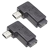 KAUMO USB 変換コネクタ 2個パック (mini-Bオス / micro-Bメス 横L型 左向き) KM-UC212D