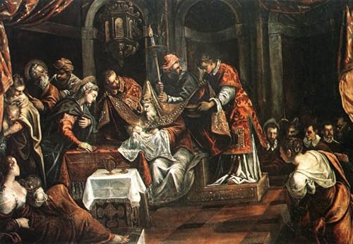 Tableaux peinture sur toile la Circoncision Tintoretto grand format 60x90cm