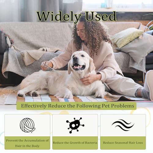 2 Stück Hundekamm, 2-in-1 Edelstahl Haustier Kamm Abgerundeten Haustierkamm Stahlkamm Metall Fellpflegekamm für Große Mittlere Kleine Hunde und Katzen zum Entfernen von Knoten und Verwicklungen