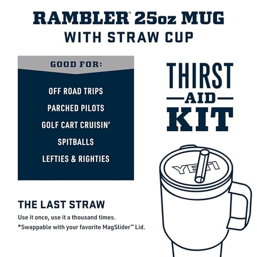 Image of YETI Rambler 25 oz Tumbler with Handle and Straw Lid, Travel Mug Water Tumbler, Vacuum Insulated Cup with Handle, Stainless Steel, Tropical Pink