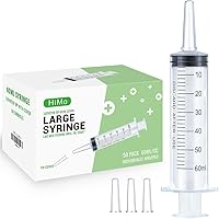 Vista 9 de Paquete de 50 jeringas de 20mL con punta de catéter y tapa de plástico, jeringas grandes para líquidos, Jello shot para fiestas, estudiantes