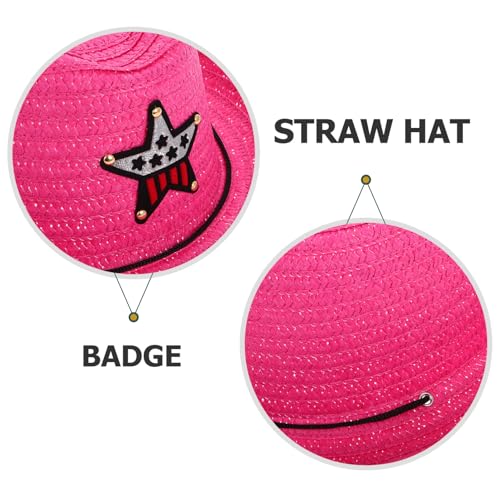 VALICLUD Cowboy Hat with Five Design Wide Brim Sun Protection for Breathable Cowboy Costume Accessory for Boys3
