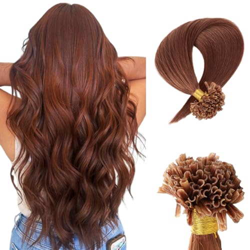 Saisifen Curlable U-tip Human Hair Extensions 33# Copper
