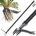 RexWeed Weed Puller, Stand Up Weed Puller Tool with Steel Long Handle & 4-Claw Steel Head, 46" Adjustable Handle Weeder Tool, Easily Remove Weeds Root Without Bending, Pulling, or Kneeling