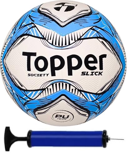 Bola Society Topper Slick Azul + Bomba De Ar
