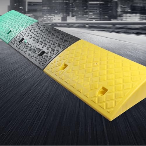 Threshold Ramp, Rampa de Umbral en Plástico para Silla de Ruedas, adecuada para Entradas, Scooters Eléctricos y Escaleras (Amarillo, 50 x 27 x 8 cm) miniatura 5