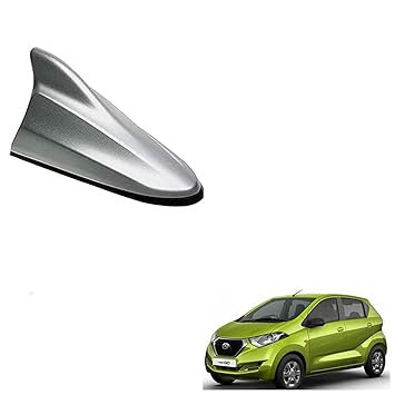 Auto Pearl Shark Fin Antenna Universal Replacement Car Antenna Roof Aerial ABS Material Waterproof Rubber Ring AM FM Radio Signal for - Redi Go (Color Silver)