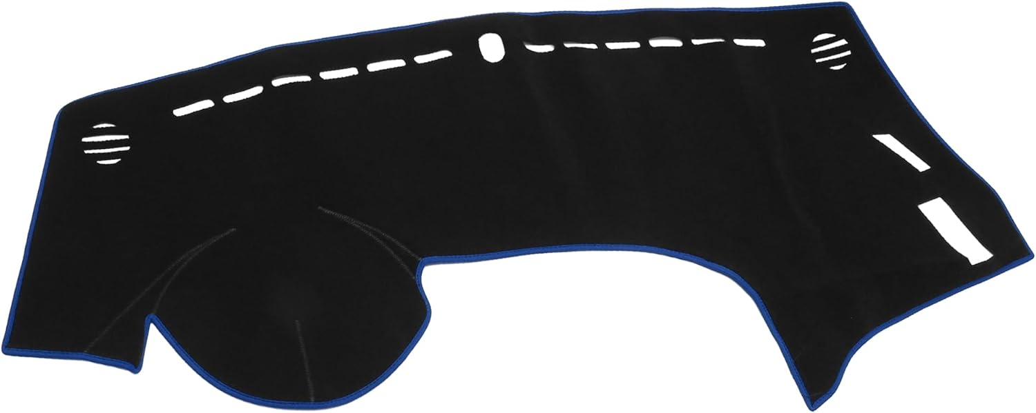 Dash Cover - Car Center Console Non-Slip Dash Board Mat - for Kia Forte 2014-2018 - Polyester Black Blue - 1Pc