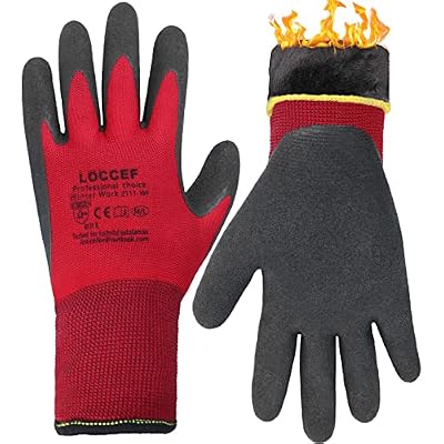 LOCCEF 2 Pairs Winter Work Gloves for Men and Women, Freezer Gloves for Work Below Zero, Thermal Insulated, Super Grip (M)