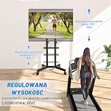 RFIVER Mobile TV Stand na kółkach do 32-75 calowego ekranu plazmowego LCD/LED/OLED, mobilnego podłogowego stojaka do telewizorów z regulowaną wysokością, MAX 50KG i VESA 600x400mm