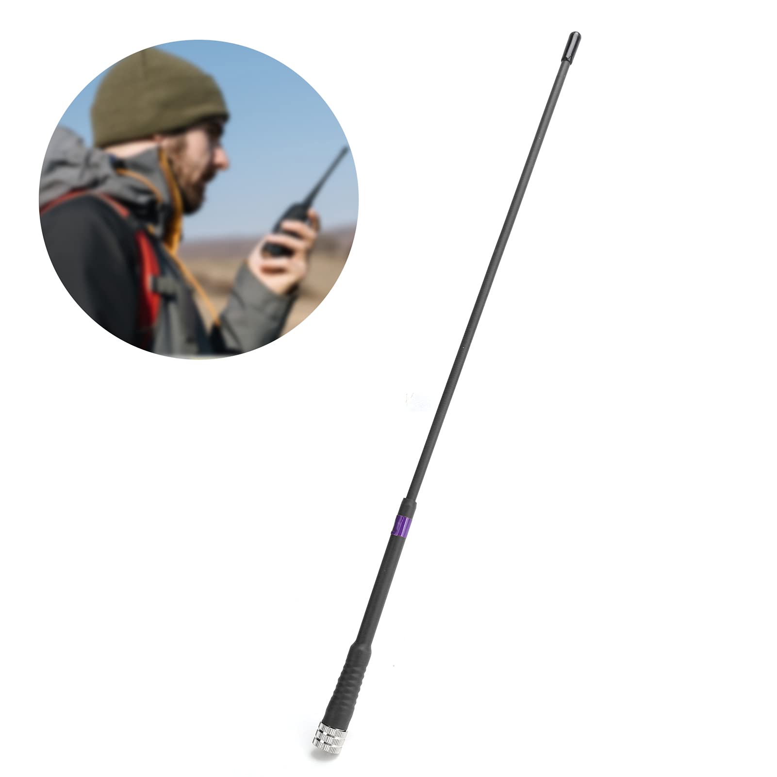 ciciglow Antena de Mano, 136-174 MHz Antena Suave de Alta Ganancia Ligera para GPS Astro 430320900220 / Alpha 50100,15.0 Pulgadas(Negro)