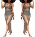 L&ZZ 2017 New Women's Beach Tops Sexy Perspective Cover Dresses Bikini Cover-ups Net Coverups (S, Grey)