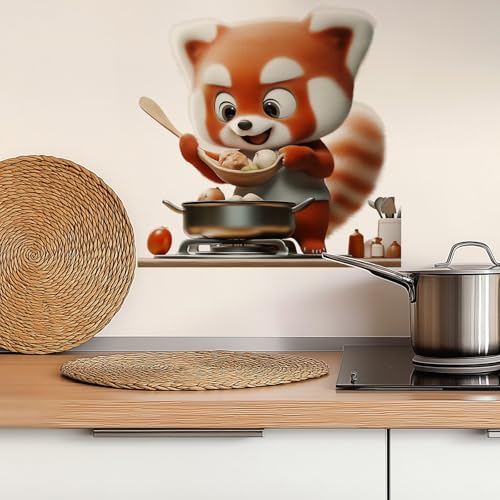 Vinilo Decorativo Panda Rojo 3D Cocina, Vinilo de Pared miniatura 6