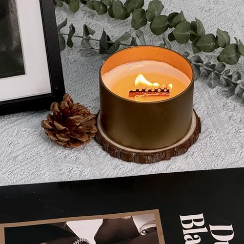 Phinicco 6Pcs 2.75x2.36 Inch Wooden Candle Wicks for DIY Candle Making Craft Wooden Wicks for Candle Making Wood Wick Natural Wood Rectangle Candle Cores for DIY Candles, phi371