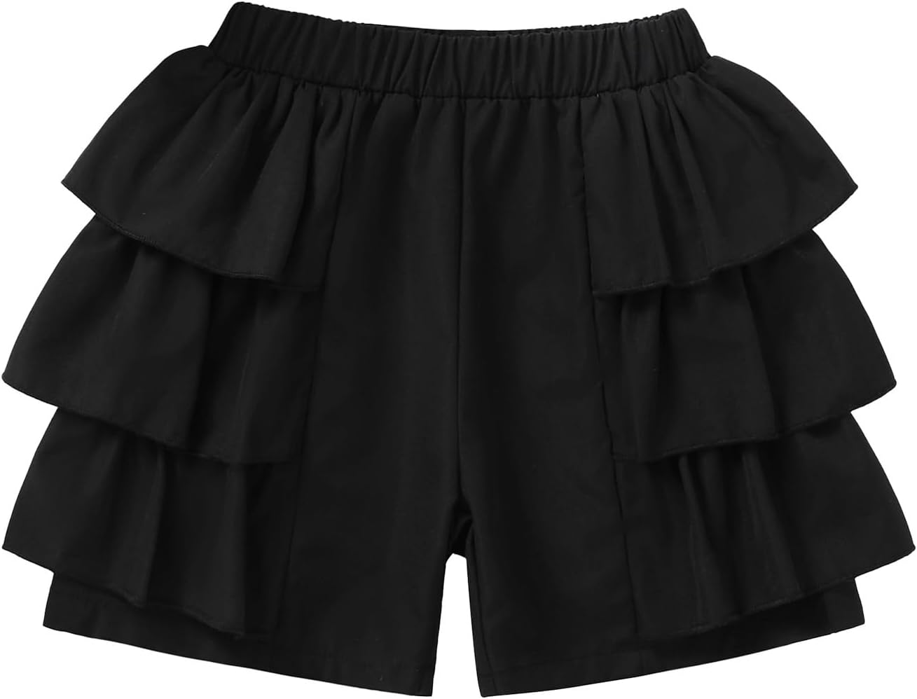Hilinker Girls Cute Pleated Skort Shorts Bow Knot Elastic Waist Summer Shorts