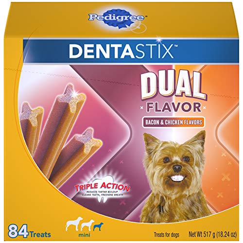 PEDIGREE DENTASTIX Dual Flavor Small Dog Dental Treats, Bacon & Chicken Flavors Dental