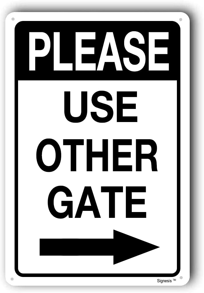 Signs For Outdoor Gate Arrow Use Other Home Yard Sign Please Right Metal Aluminum 6x8 Inch