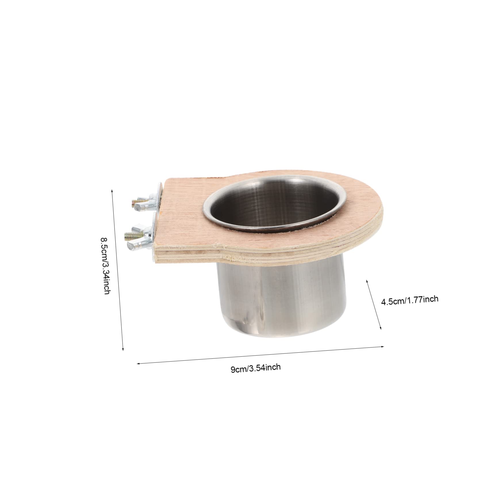 ORFOFE 2Pcs Stainless Steel Bird Feeding Cup with Rack Parrot Drinking Bowl and Food Basin for Installation