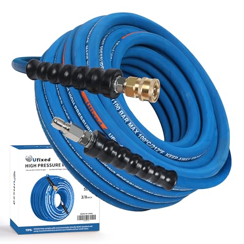 Ufixed Pressure Washer Rubber Hose Blue 50FT