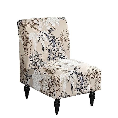 Image of Eco-Ancheng Armless Chair Slipcover Removable Armless Accent Chairs Covers Washable Armless Slipper Chair Slipcover Printed Armless Chair Furniture Protector Covers for Living Dining Room Hotel
