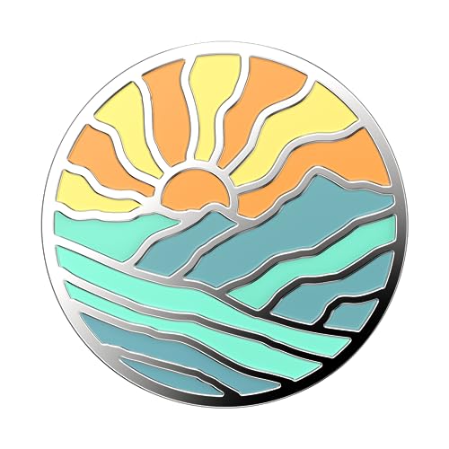 Image of ​​​​PopSockets Phone Grip with Expanding Kickstand, Adhesive Grip, Enamel - Mountain Rays