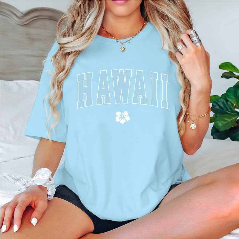 Hawaiian Shirts for Women Oversized Hawaii Graphic Tees for Teen Girls Preppy Aesthetic Shirts Beach T Shirts Tops - Image 4