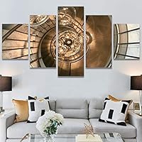 SIGNWIN 5 Panel Canvas Wall Art Architecture & Maps Closeup Cool Industrial Multicolor Patterns for Home Decorations Ready to Hang - 60