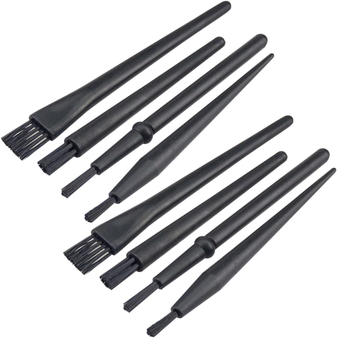 Anti Static Brush Set 8 Pcs Plastic Cleaning Brush for Electronics Repair | Black Finish, Pack, Suitable for Electronic Products, Workshop Use, Electronics Lovers