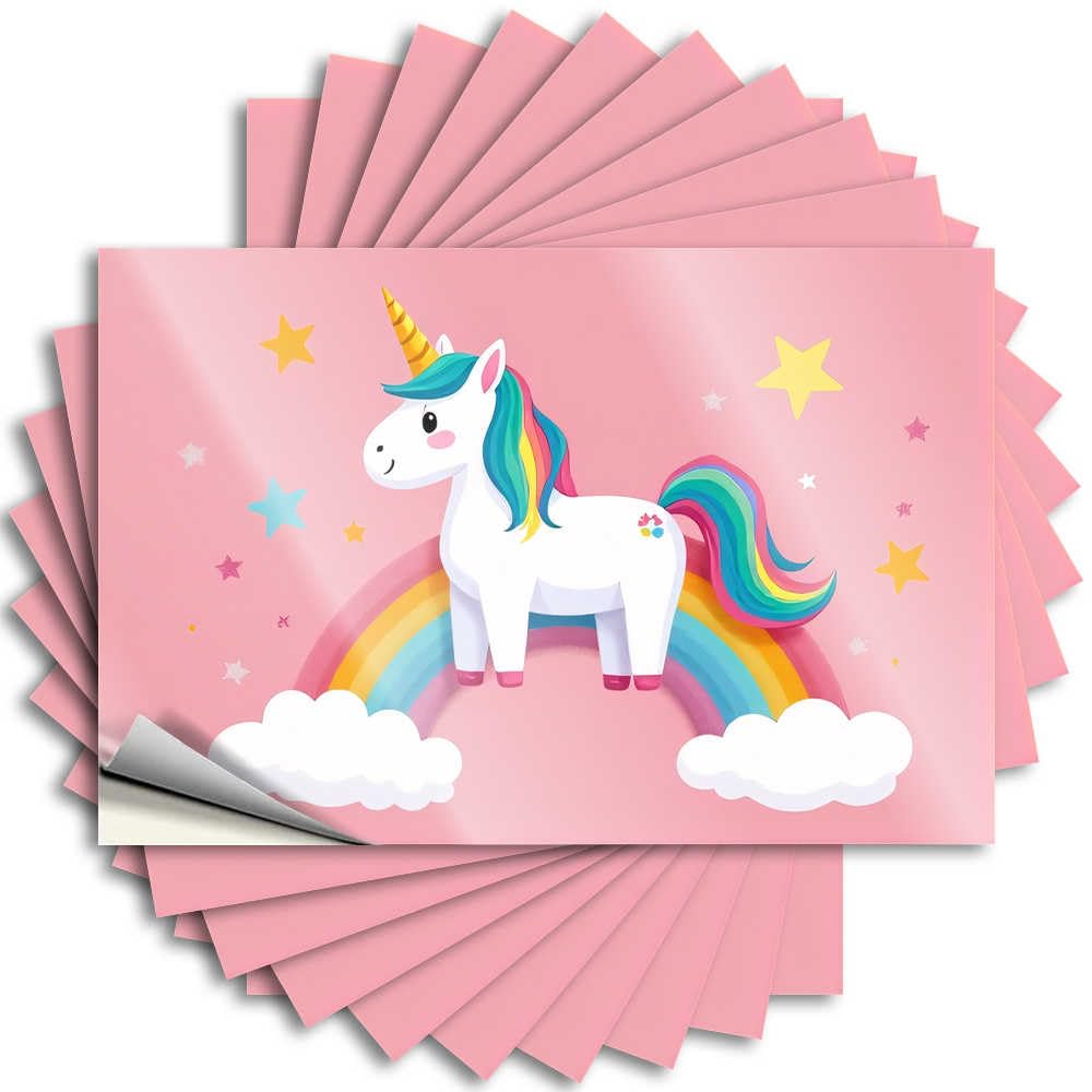 Fzfn Colour Decal Indie Peel And Stick - Magical Unicorn Rainbow Fantasy Hard Books Waterproof Vinyl For Drinking(6X9cm)