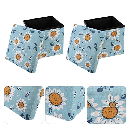 Cabilock Armazenamento Otomano Dobrável Otomano Com Tampa para Bancos para Pés Otomano Apoio de Apoi