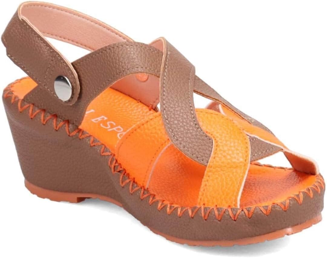 [エル スポーツ] 2WAYウェッジサンダル ホワイト/シルバー 23.0