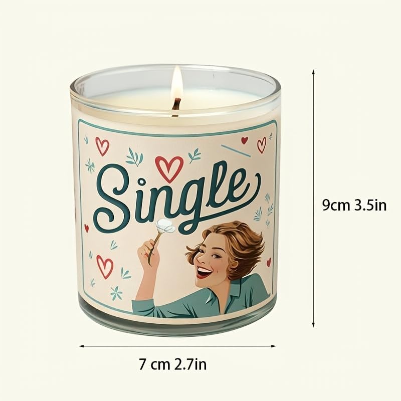 Gesanghua﻿ Celebrate Singles Soy Candles, Cinnamon Apple Scented Candles - Unique, Creative Surprise for Singles, Funny Surprise, Scented Candles
