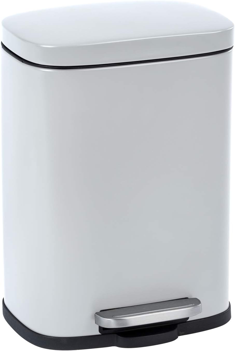 Wenko Leno 23715100 Pedal Bin EasyClose White Bin with SoftClose Mechanism Steel 21.5 x