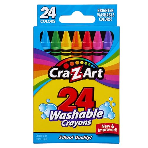 Image of Cra-Z-Art Washable Crayons, Bulk Pack, 24 Count, 6 Packs of Crayons, Bulk School Supplies for Classroom, Back to School Essentials