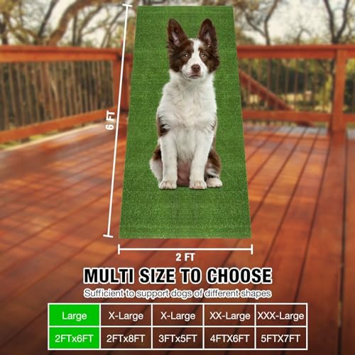 Image of GLOBREEN Grass Pad for Dog Large Size - 2FTx6FT, Dog Potty Training Turf, Indoor Outdoor Pets Pee Fake Grass for Balcony Patio Yard