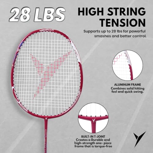 Buy Jaspo Ultra Ace-9901 Fusion Badminton Racquet | Graphite Shaft | 95gm Lightweight Racket | 28lbs String Tension | Even Balance for Power Smashes & Control | Stable Frame (Pack of 1) Online at Low Prices in India - Amazon.in - Image 7