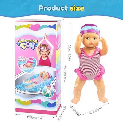 Muñeca eléctrica nadadora impermeable para bebé miniatura 6