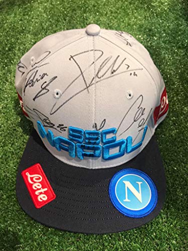MAESTRI DEL Fútbol Sombrero Gris Oficial Autógrafo S.C. Napoli 2019/2020