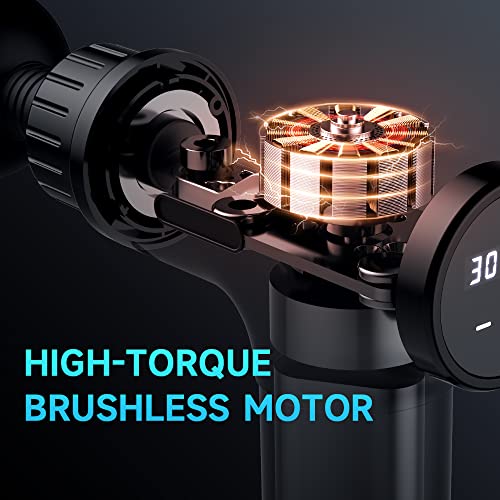 Gvber Massage Gun, Deep Tissue Massage Gun, Super Quiet Portable Electric Sport Massager, Handheld Mini Massage Gun With Carry Case, Contains 6 Massage Gun Attachments (Gray) #TOP6