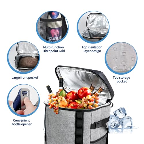 Lebenwell Backpack Cooler,30 Cans Camping Cooler Backpack, Lightweight Backpack Cooler Insulated Leak Proof, Beach Cooler, Picnic Cooler, Portable Travel Backpack for Men and Women - Thumbnail 4