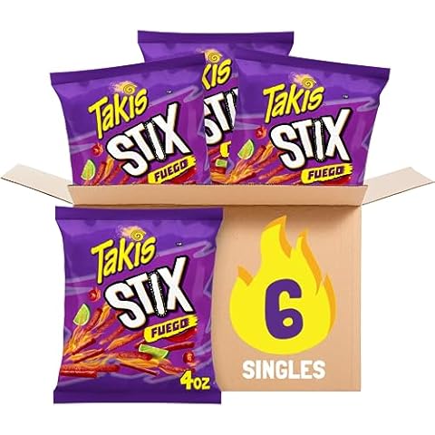 Takis Stix Fuego Corn Sticks, 6 Individual Bags Cover