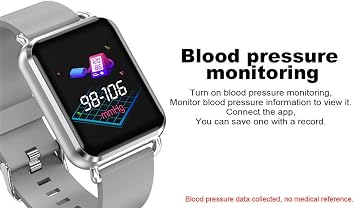 Bluetooth 4.0 Waterproof Fitness Tracker with Real-Time Heart Rate Monitoring, Blood Pressure, Blood Oxygen, Sleep, Pedometer Monitor, Android, iOS White