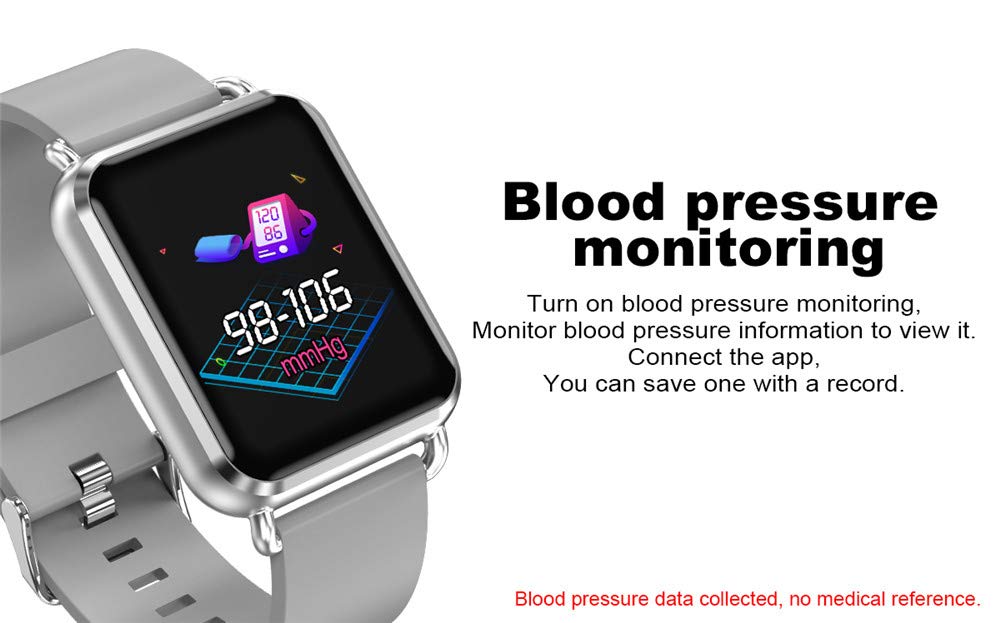 Bluetooth 4.0 Waterproof Fitness Tracker con monitoraggio della frequenza cardiaca in Tempo Reale, Pressione sanguigna, Ossigeno nel Sangue, Sonno, Monitor pedometro, Android, iOS Bianco