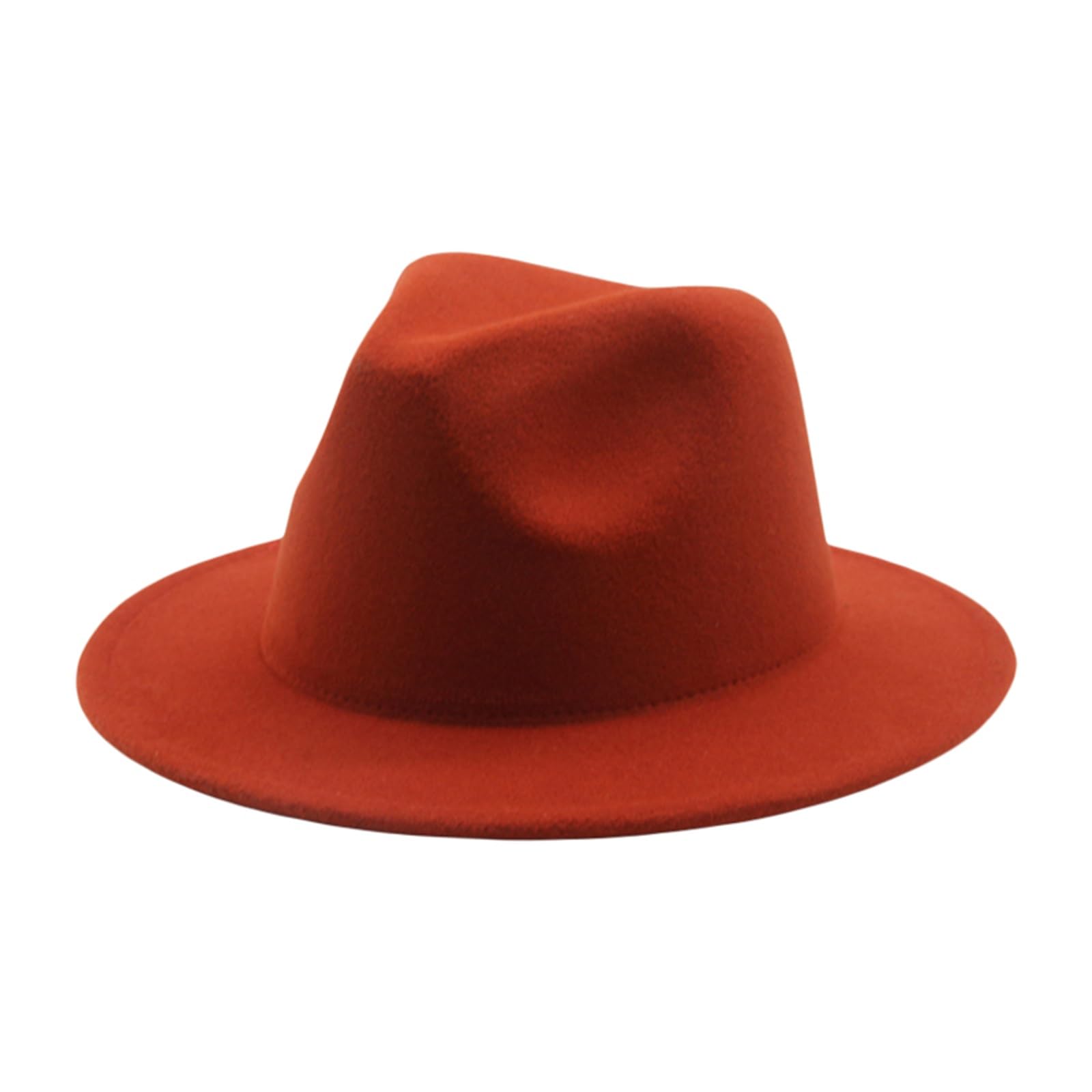 DELIMALI Kids Classic Wide Brim Fedora Hat Children Boys Girls Felt Panama Cap Wool Felt Jazz Hats Party Holiday Stage Hat (A-Caramelo, 4-10 Years) — image 1