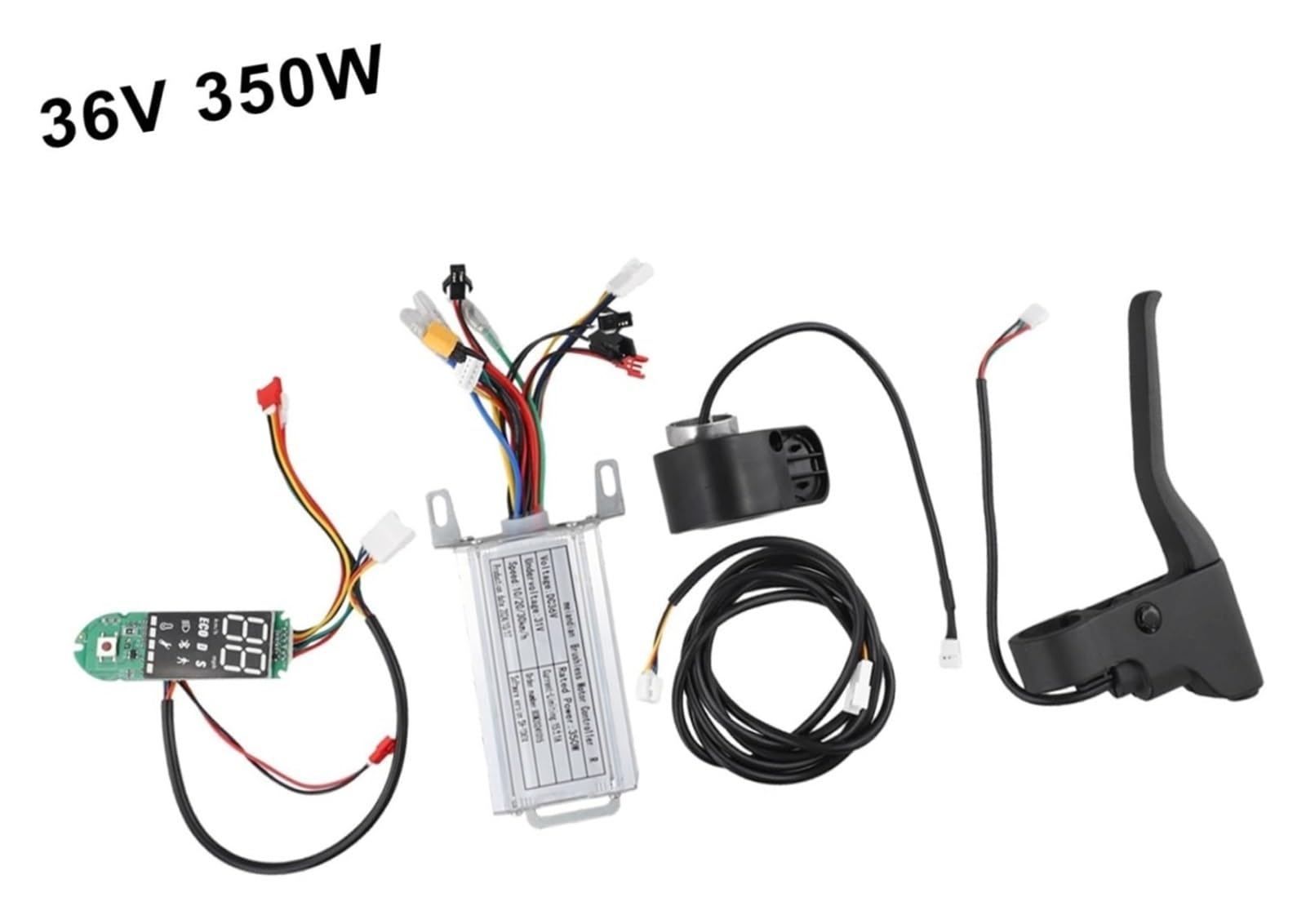E-Scooter-Controller-Ersatz, 36 V, 350 W, 15 A, mit Display-Armaturenbrett und Beschleunigerbremskabeln, komplettes Reparaturset for Elektroroller-Zubehör