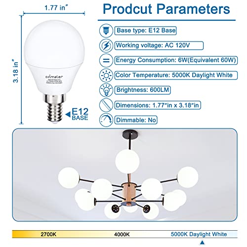 Comzler CP-G4506-E12-004 Ceiling Fan Light Bulbs Candelabra Led Bulbs thumb #1