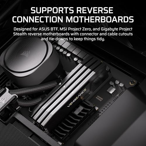 CORSAIR FRAME 5000D RS ARGB Modular High Airflow Mid-Tower PC Case – 4x Pre-Installed RS ARGB Fans, InfiniRail™ Fan Mounting System, ASUS BTF, MSI Project Zero, Gigabyte Project Stealth – Black - Image 9