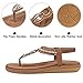 SHIBEVER Dressy Sandals for Women Comfortable: Summer Walking T Strap Flat - Comfort Size 11 Bohemian Apricot Fashion Women Sandal
