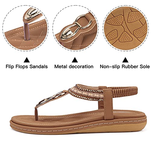 Image of SHIBEVER Flat Sandals for Women Dressy: Comfortable Thong Slip On Sandal