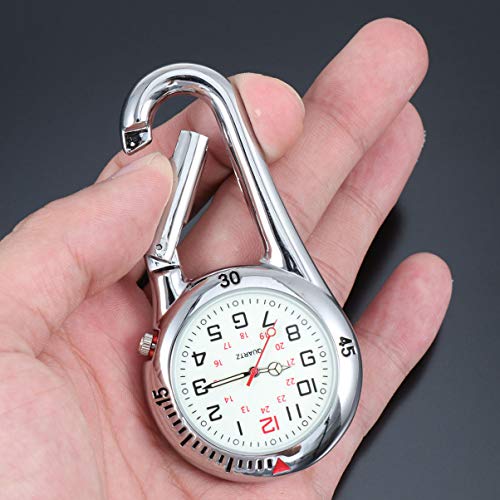 Scicalife Mochila de relógio de quartzo com clipe para cinto relógio unissex bolsa de bolso para méd